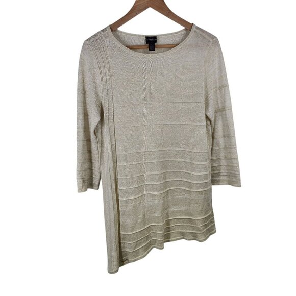 Chicos Travelers Metallic‎ Lightweight Sweater Size M Chico's Size 1 - Picture 8 of 8